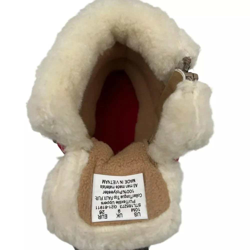 Sperry Alpine Saltwater Toddler Girls Duck Boots Size 10 Brown/Tan Faux Fur Trim